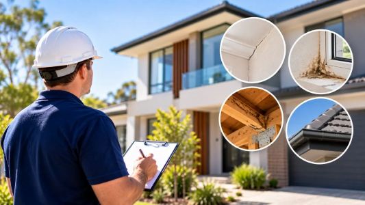 Building inspector checking a Melbourne home for common building defects